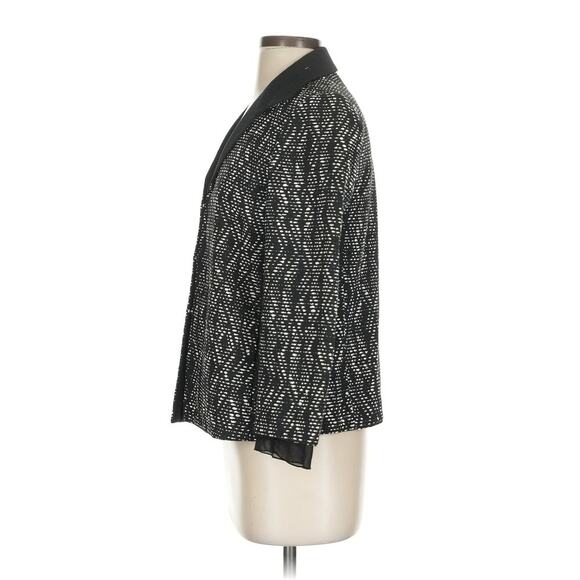 Lafayette 148 Belleve Black Ivory Woven Textured Jacket Blazer Size: 2 - Picture 5 of 7